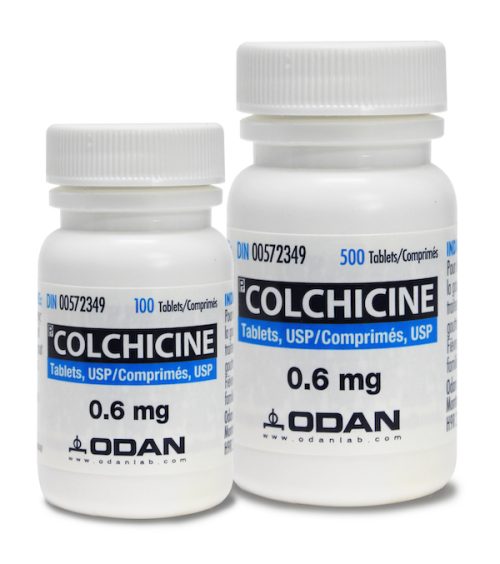 COLCHICINE ODAN Tablets 0 6 Mg Odan Laboratories Ltd   Colchicine Family 2023 500x564 